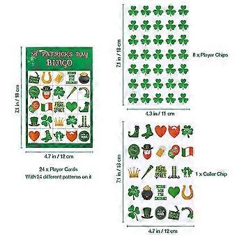 Zestaw do gry w bingo Tinksky 33 arkusze na dzień św. Patryka, bingo Shamrock, 24 graczy dla dzieci