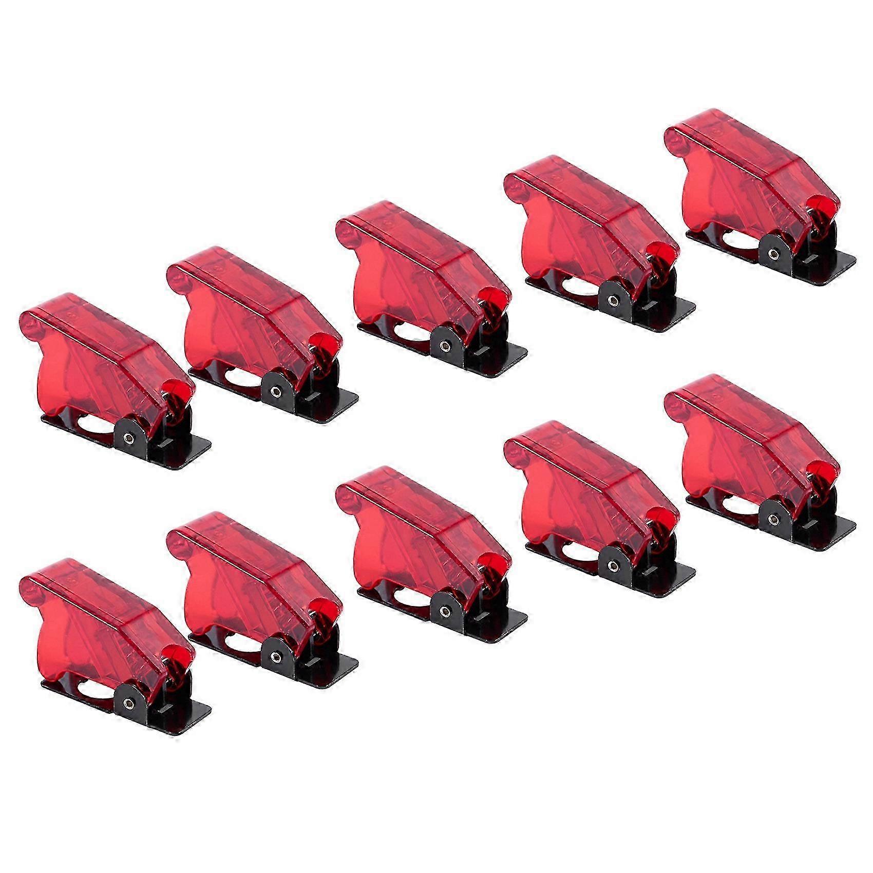 Plastic 12mm Toggle Switch Safety Cover Protector Cap Guard 10Pcs Red