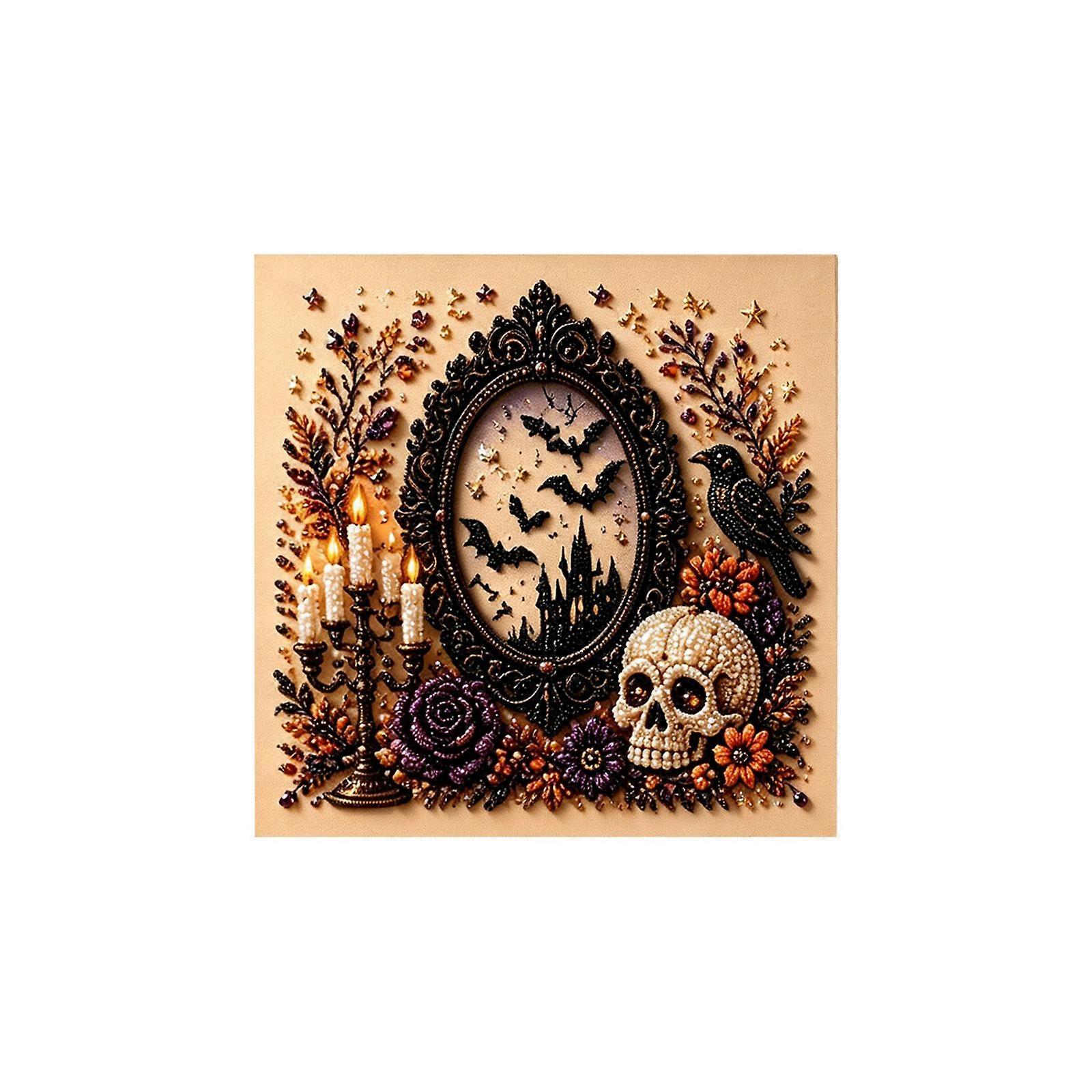 Halloween Ghost Art Kit  Skull Mirror Design