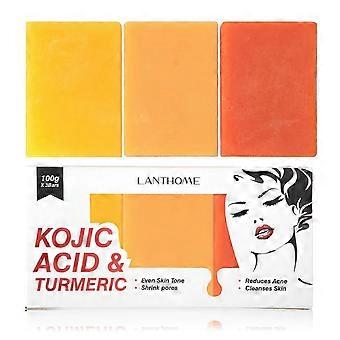 Turmeric Kojic Acid Soap, Kojie Acid Lightening Soaps for Dark Spots, Acne & Blackheads, Kojic Acid Soap for Face & Body, Deep Cleansing for Blemished