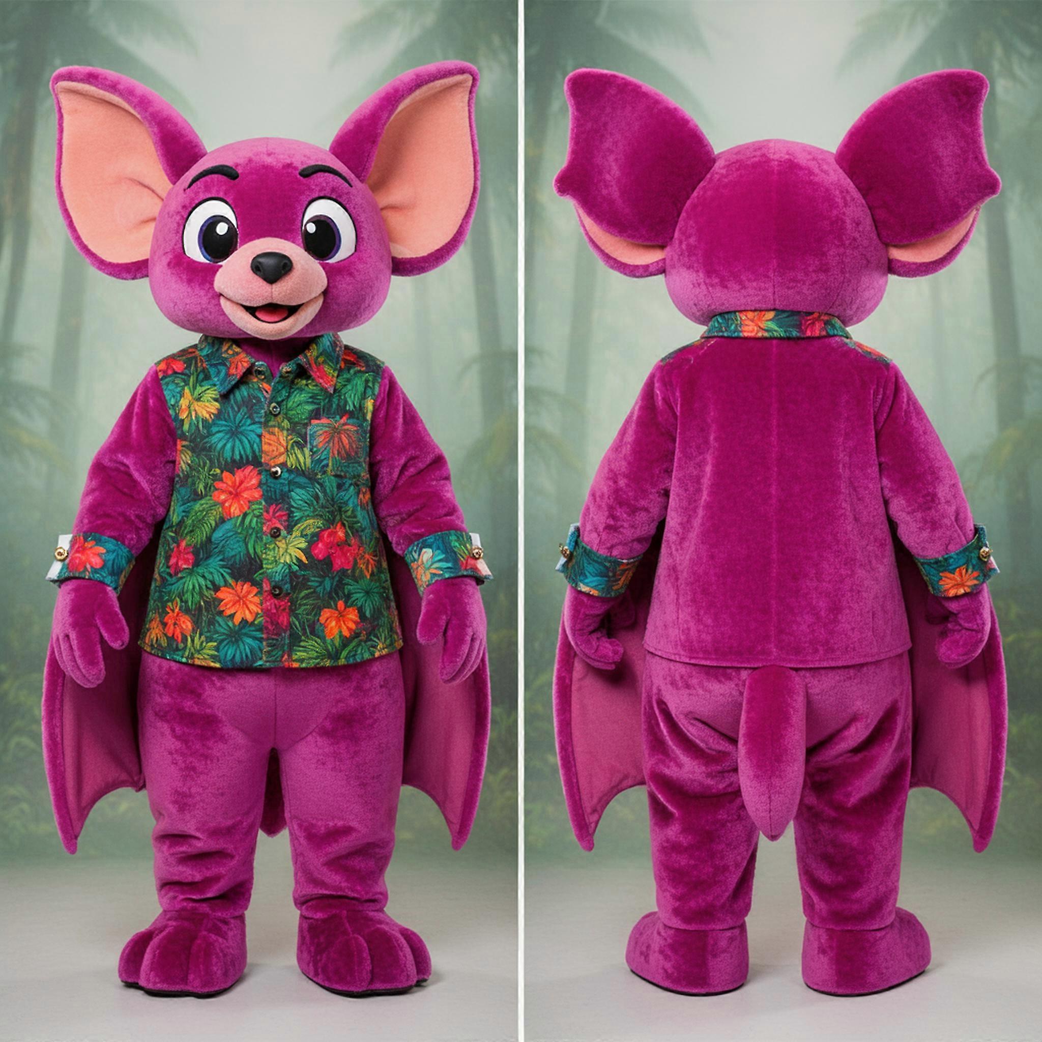 MASTICOT Magenta Velvety Fruit Bat Mascot