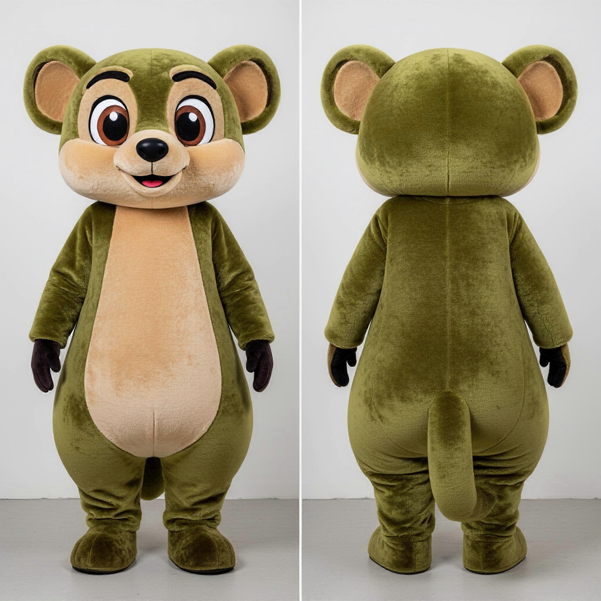 MASTICOT Olive Green Playful Meerkat Mascot