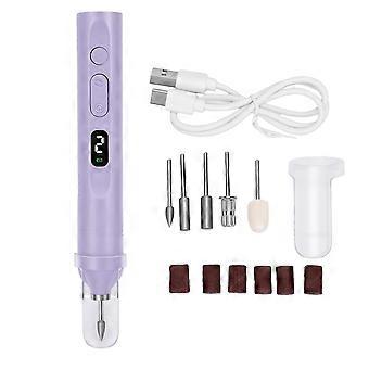 2 in 1 Electric Nail Drill with Light for Manicure Rechargeable Ergonomic Handle Multifunctional Electric Nail File