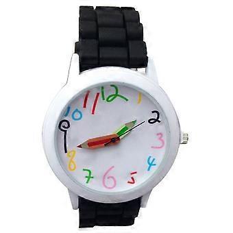 Fashion Kids Watch Cartoon Children Watch for Kids Use 2Pcs Black
