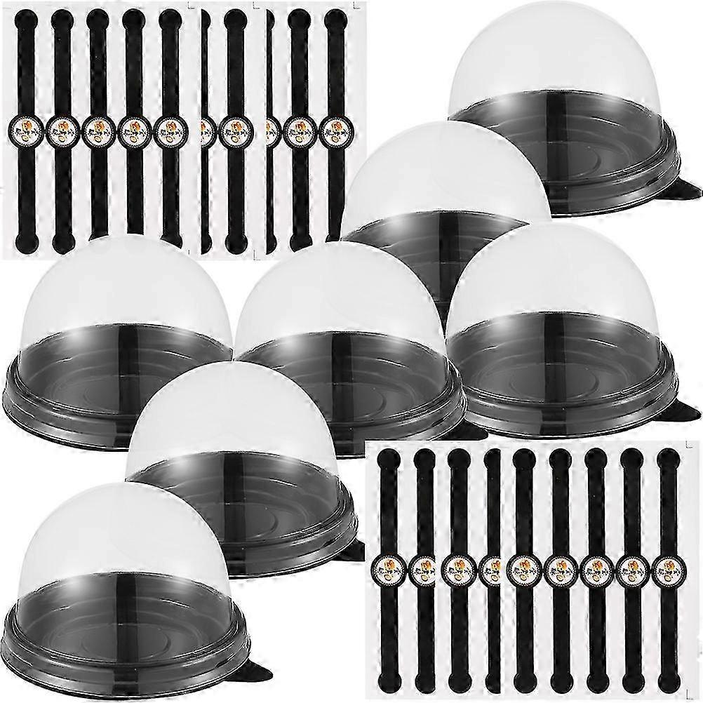 Egg Yolk Pastry Packaging Boxes for Storage 50Sets Compact Cake Boxes Black