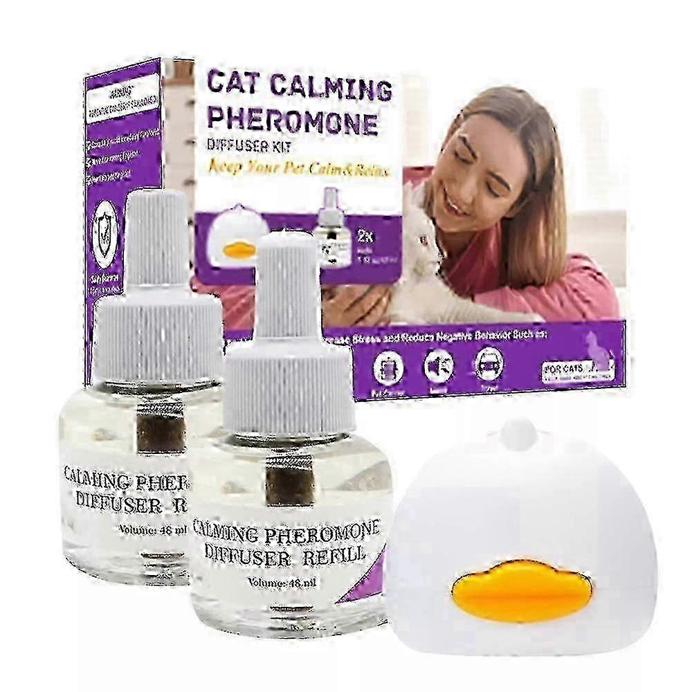 Cat Pheromone Calming Diffuser Starter Kit, Plug-In Cat Relaxant Equipped with 30-Day Refill
