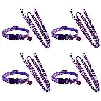 Dog Paw Print Pet Traction Rope Adjustable with Collar Puppy Collar Set Pet Walking Lead Rope Puppy Cat Accessories C