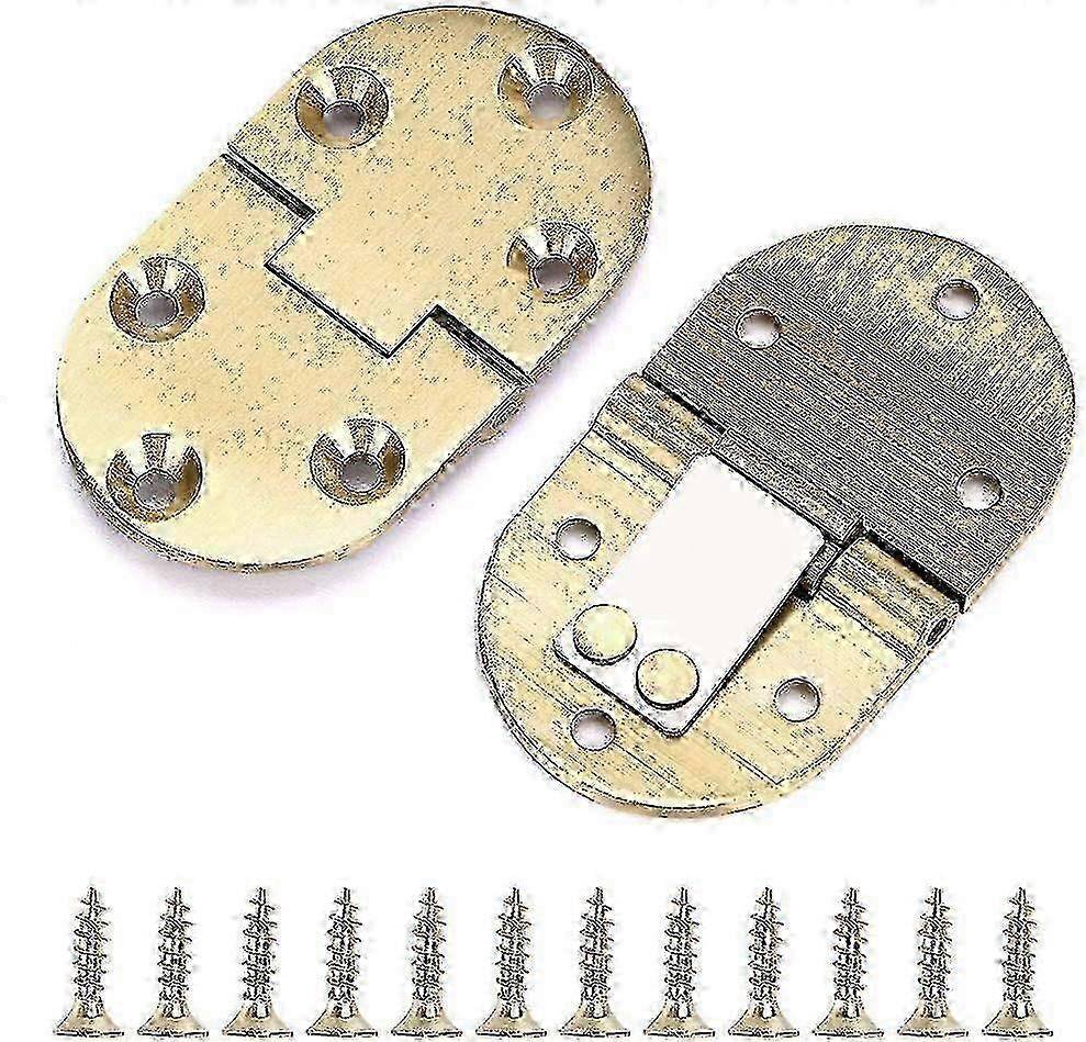 2 Pcs Solid Brass Hinges, Drop Front Desk Drawer Butt Hinges with Screws compatible with Table Sewing Machine