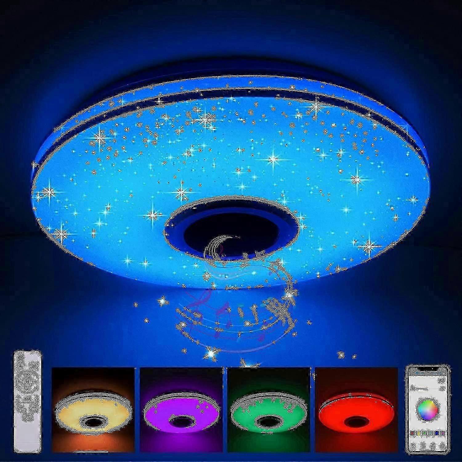 36w led deckenleuchte dimmbar mit Bluetooth Lautsprecher,led Deckenlampe mit Fernbedienung oder App
