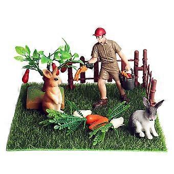 Realistische Hasenfiguren, 6er-Set, robuste Hasen aus Kunststoff für Kinder, Tortendekoration und Bastelarbeiten