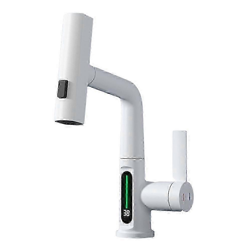 Smart Waterfall Kitchen Faucet Featuring Rotatable Spout and Digital Display