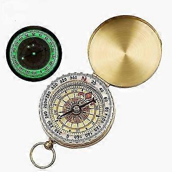 Luminous Brass Metal Compass With Clamshell Portable Pocket Watch Style Outdoor Travel top quality