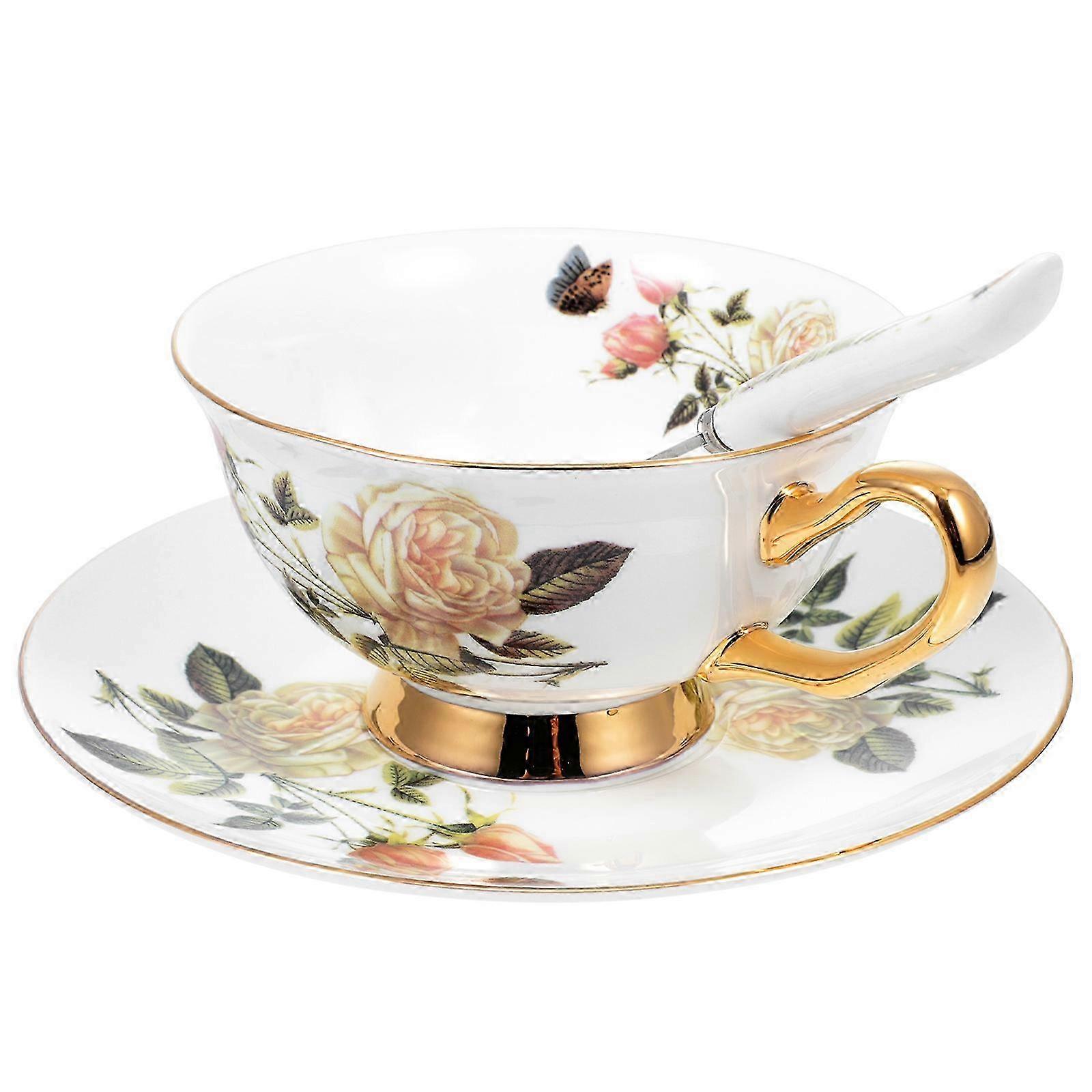 Printed Ceramic Espresso Mug Set White