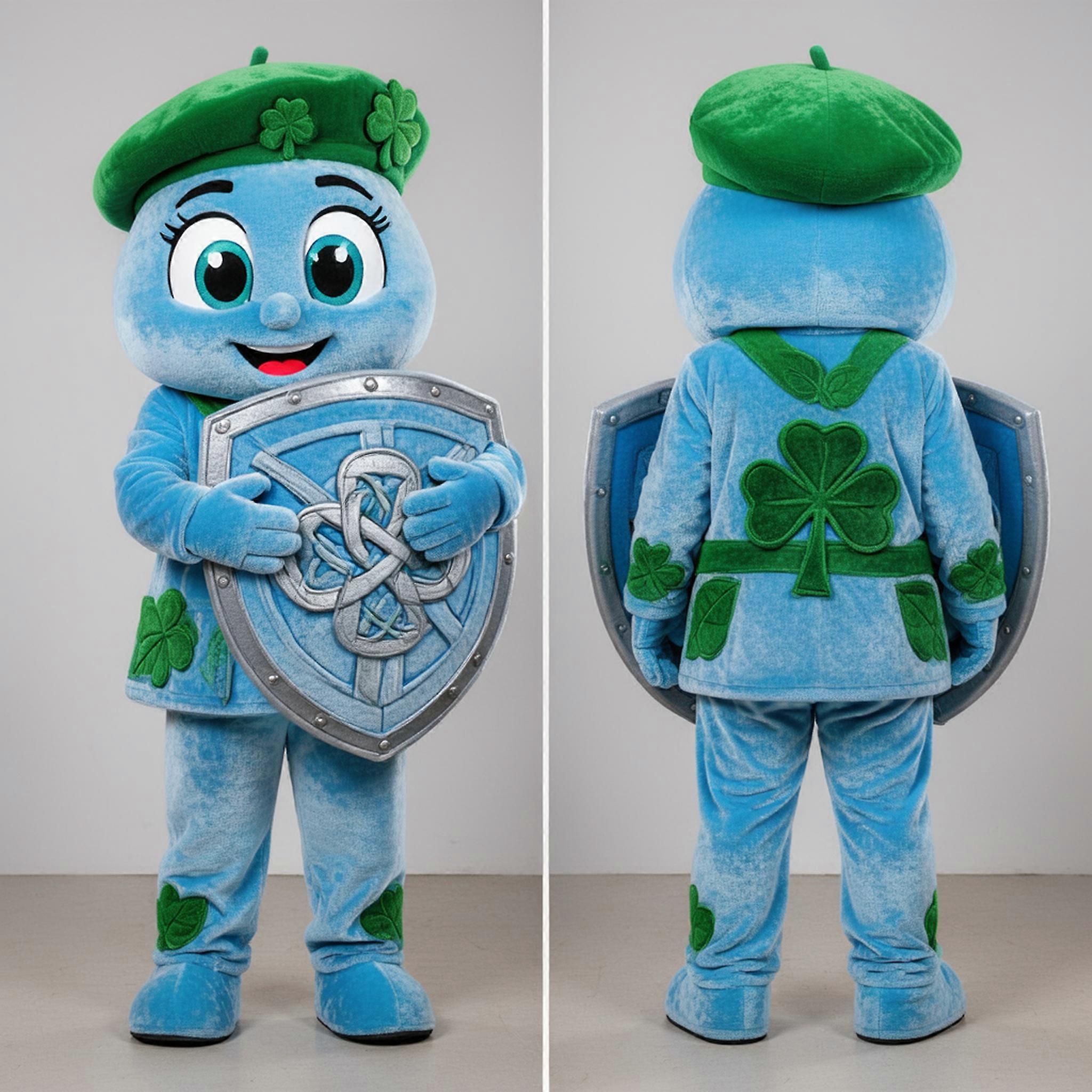 MASTICOT Sky Blue Padded Celtic Shield Mascot