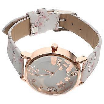 Floral Women Watch Elegant Quartz Wrist Watch for Girl 5Pcs White Alloy Fashion