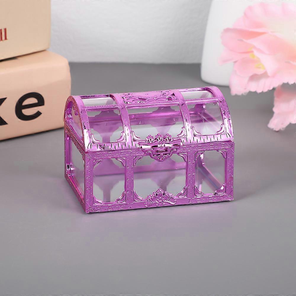 10pcs Plastic boxes Treasure Chests Purple 7.4x5.2x5cm