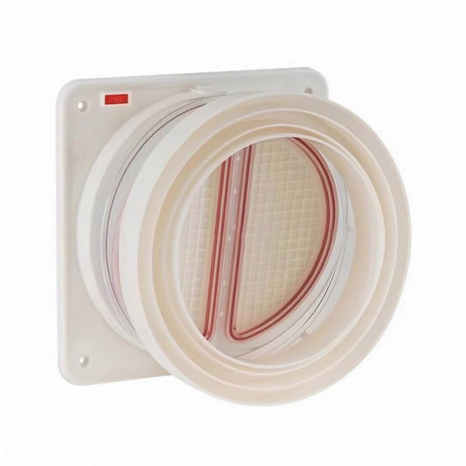 Exhaust Duct Damper | Integrated Square Mounting Plate, Transparent Outer