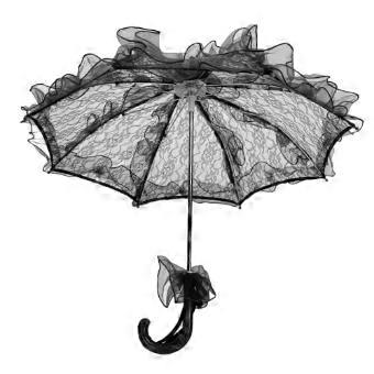 Black Lace Parasol Umbrella Vintage Handcrafted Design for Wedding, Bridal, Party Decor