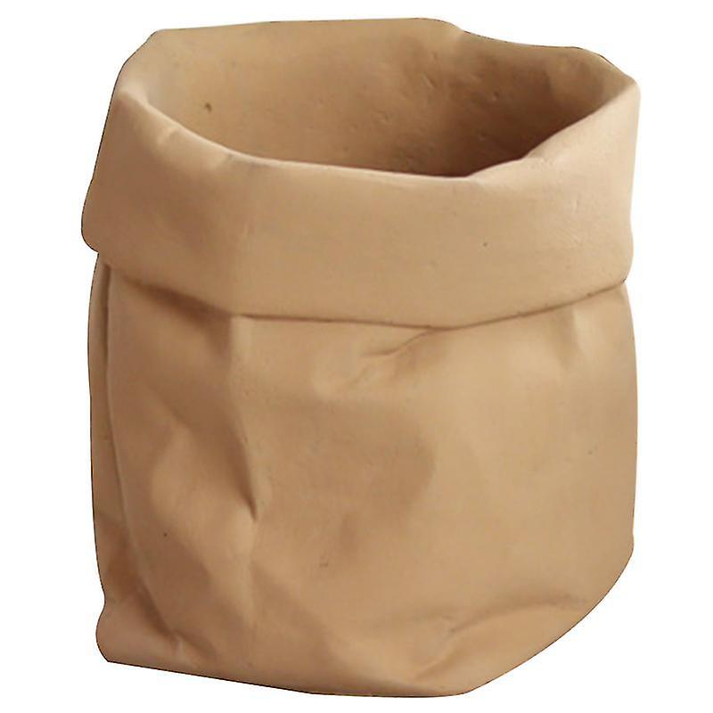 11X10cmカーキ色の鉢とプランター1pcセメントクラフト植木鉢風景フローのための装飾的な収納バスケット