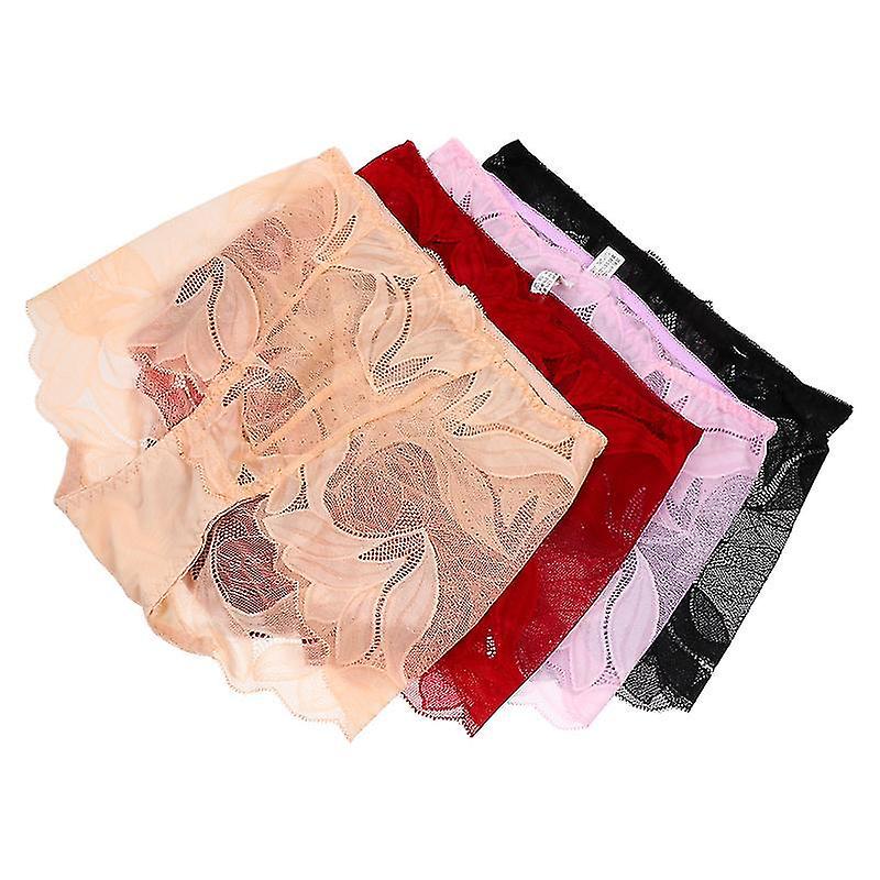 L Női alsószoknya és Pettipants 4db Női üreges csipke bugyi Szexi női bugyi Bőrbarát nadrág