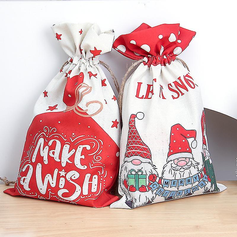 2pcs Santa Sacks Large Christmas Drawstring Bags 19.6x11.8