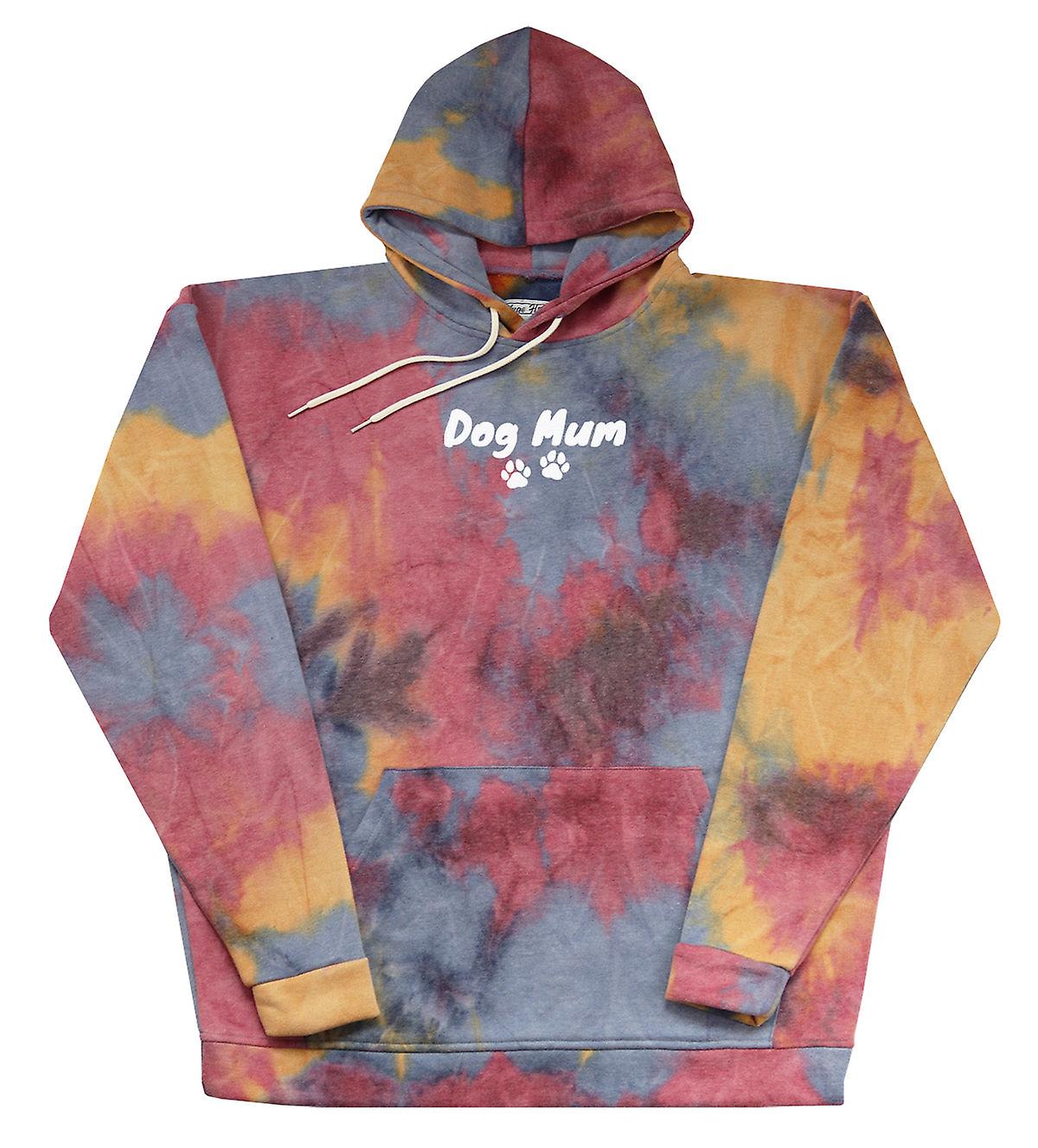 Dog Mum - Huge Tie Dye Red Oversized Hoody
