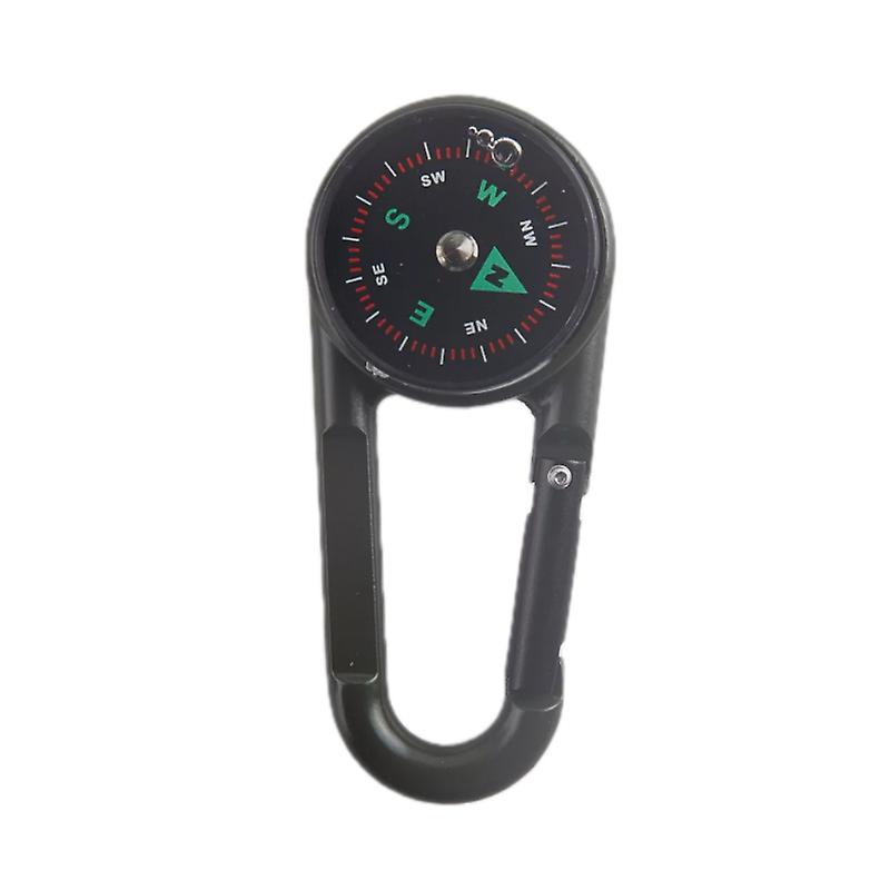 Metal Outdoor Keychain Mini Compass Double-sided Mountaineering Buckle Snap Hook