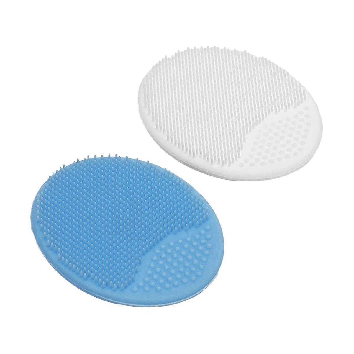 Exfoliating and Massaging Cradle Cap Bath Brushes for Baby,Blue and White