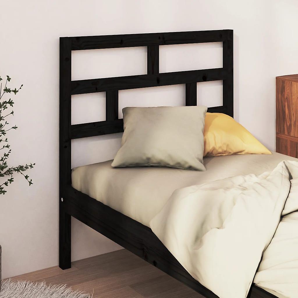 Headboard Black 96x4x100 cm Solid Pine Wood