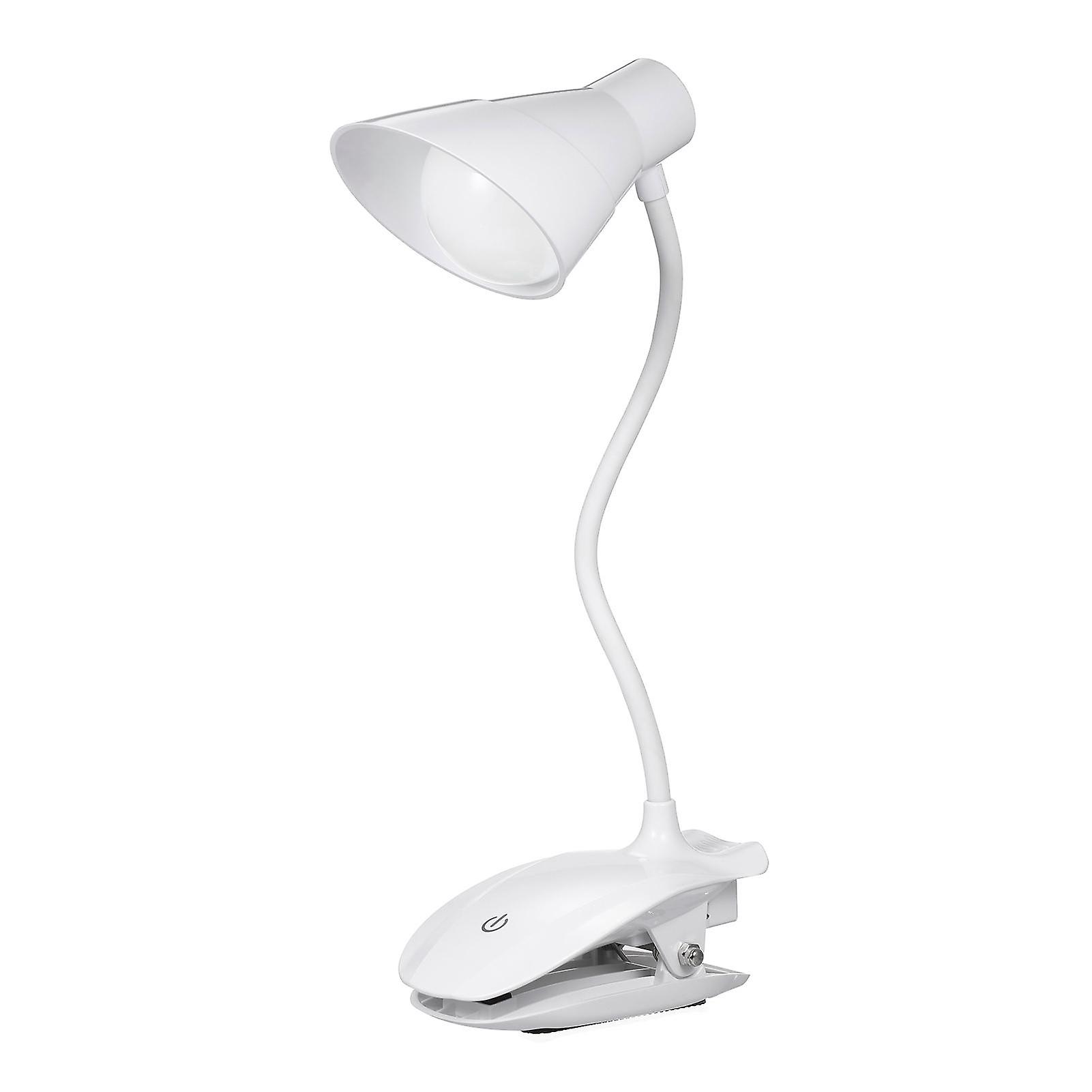Portable Clip on Desk Light LEDs 3 Brightness Level USB Rechargeable 360 degrees Flexible Neck Clamp Eye