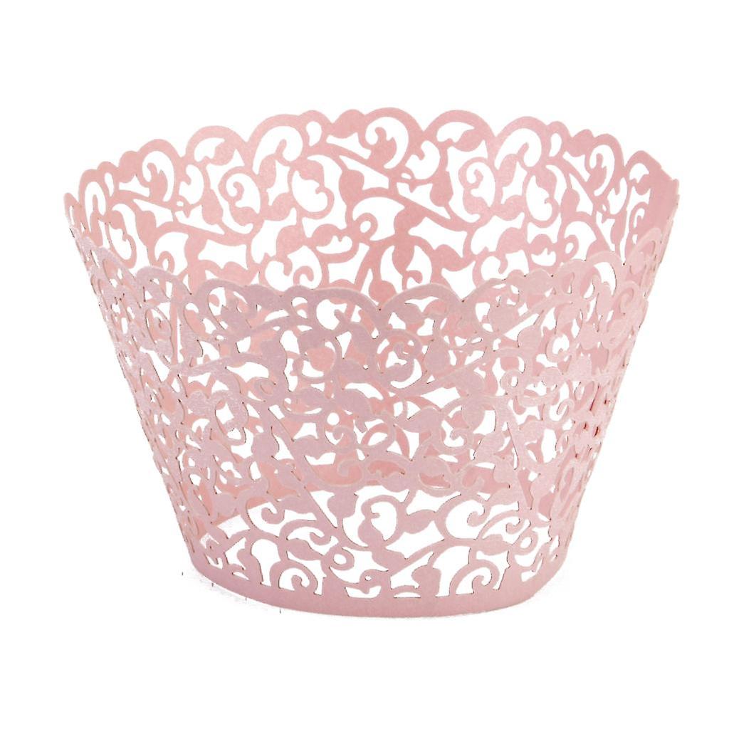 Hollow Vines Pattern Cake Paper Wrap Cupcake Wrapper Wedding Decor 12Pcs