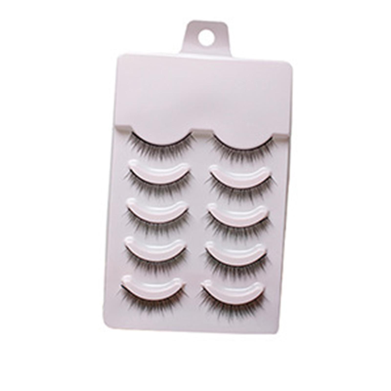 5 Pairs Soft Wispy False Eyelashes Soft Comfortable No Irritation Eyelashes