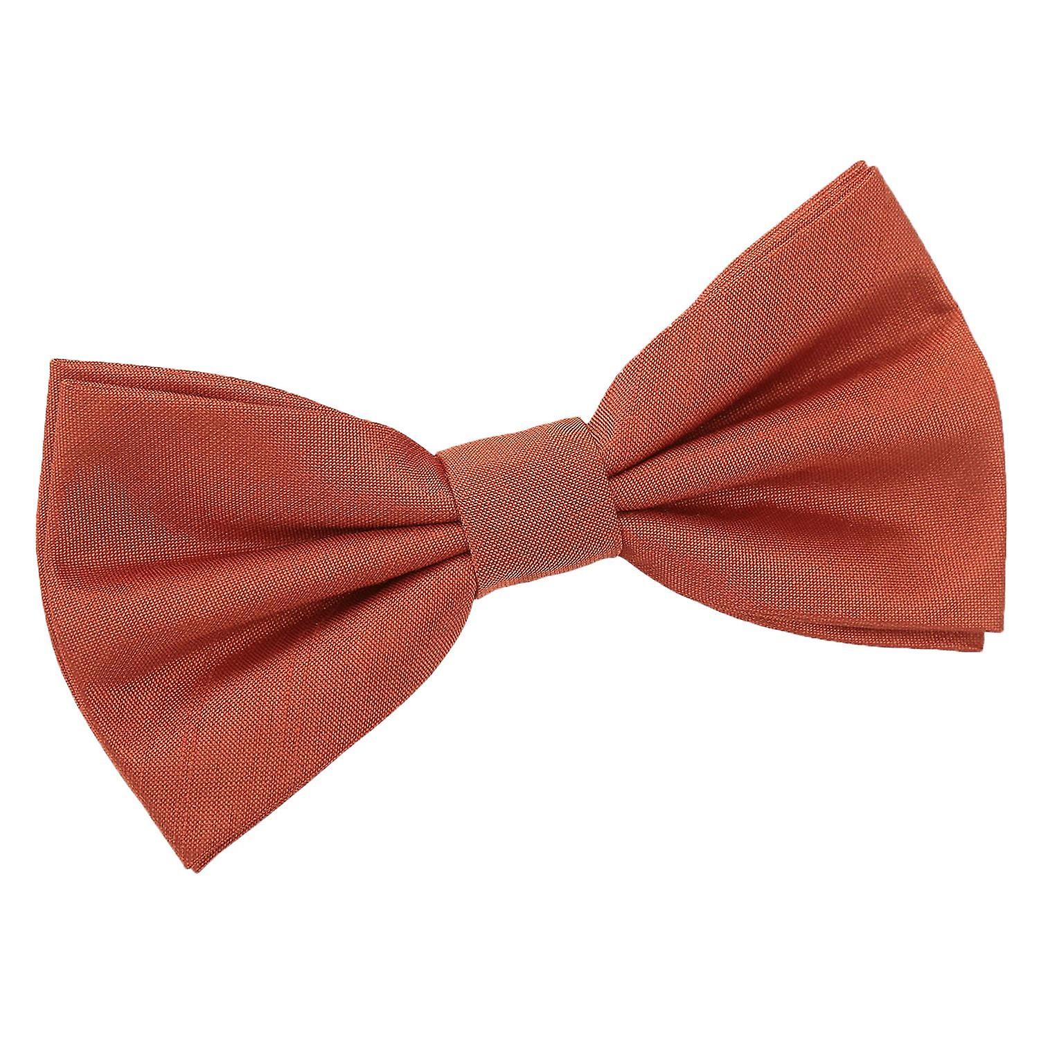 Rust Plain Shantung Pre-Tied Bow Tie