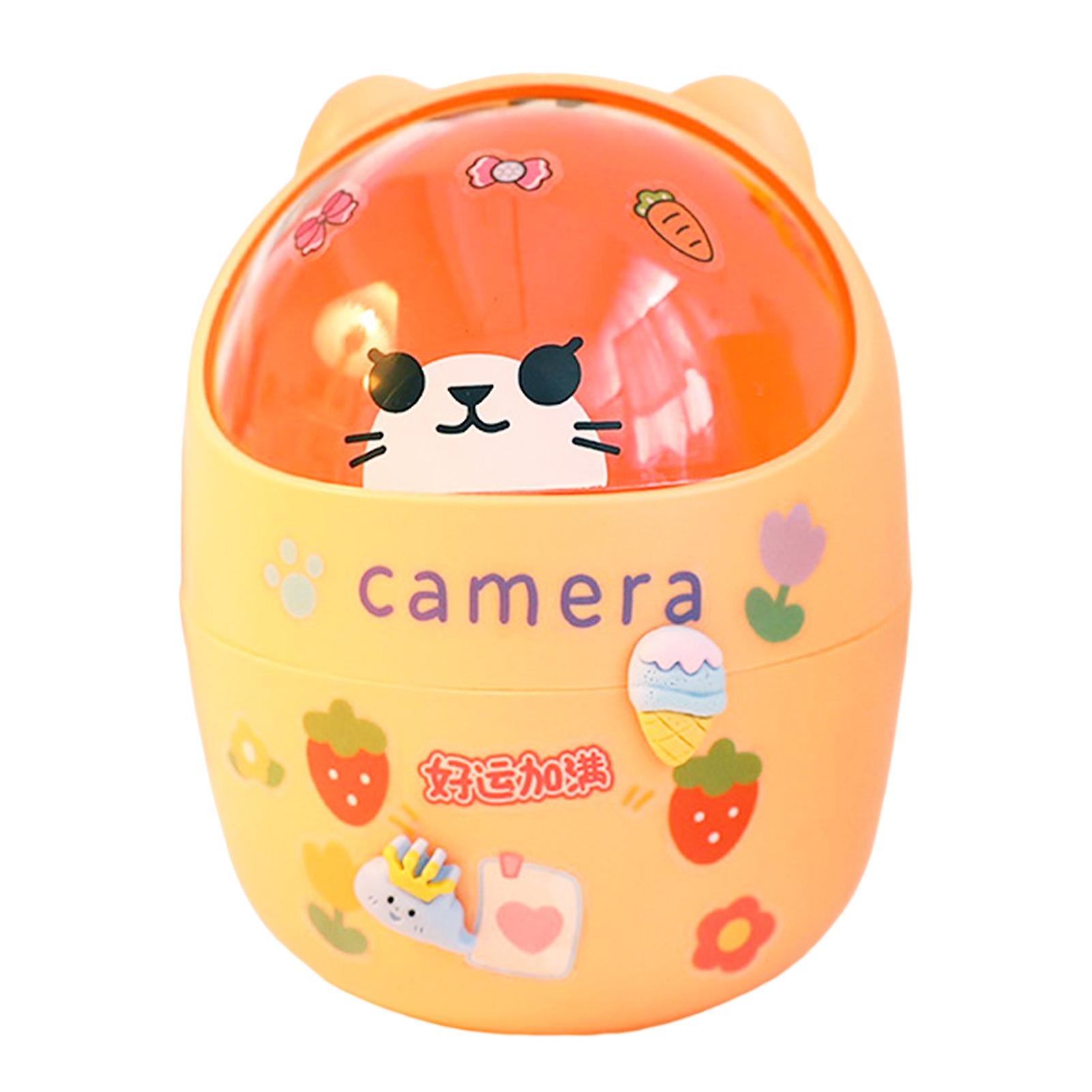 Cute Bear Shape Mini Trash Can Flip Trash Can Wastebaskets