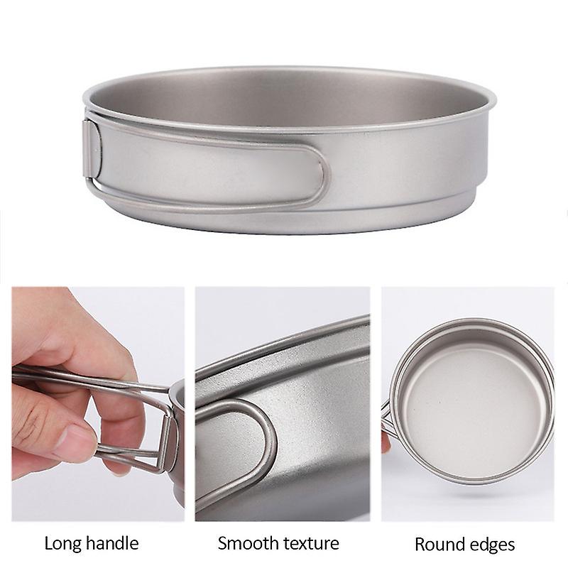 Ultralight Titanium Frypan With Foldable Handles