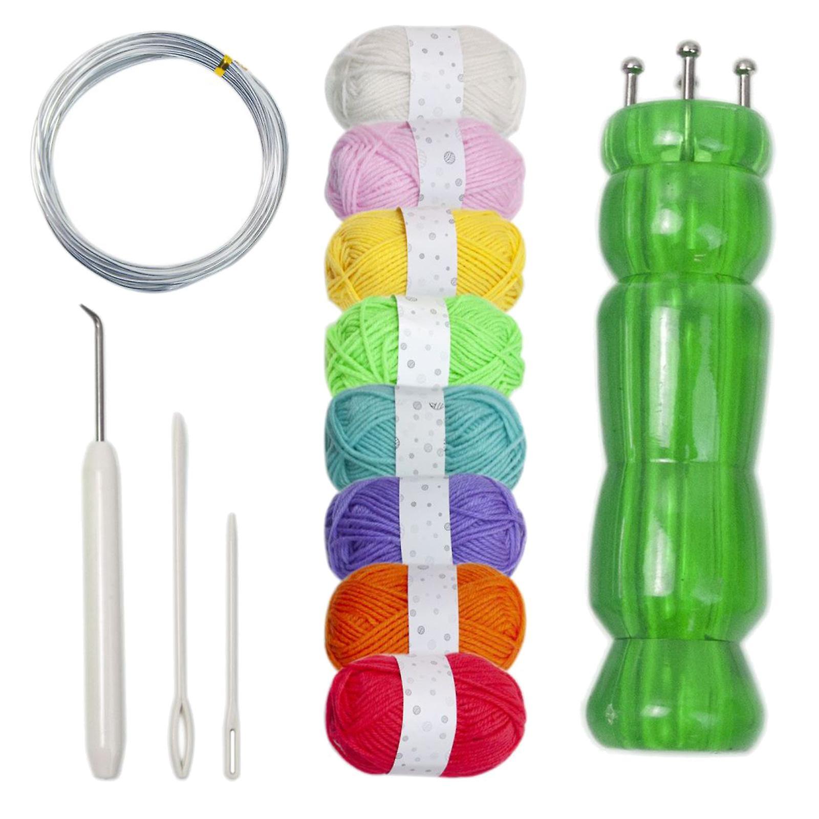 Tricot Bobine Métier à tisser Set Outil de tricot Machine à tricoter à la main pour tube écharpe sangle vert 8 couleur