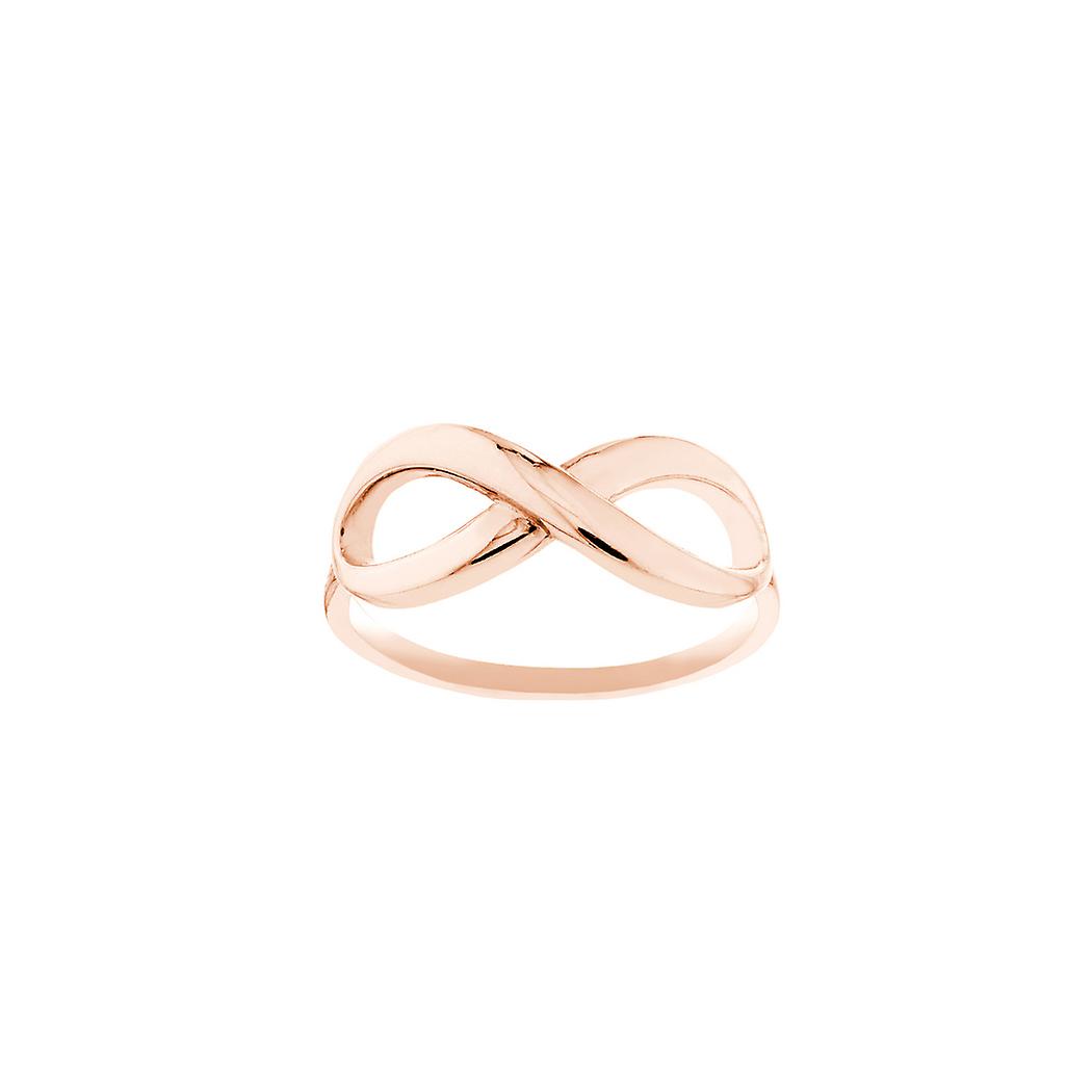 Argent sterling 925 Rose plaqué infini bague bande Style-Ring pour femme - taille de la bague : 6 à 8