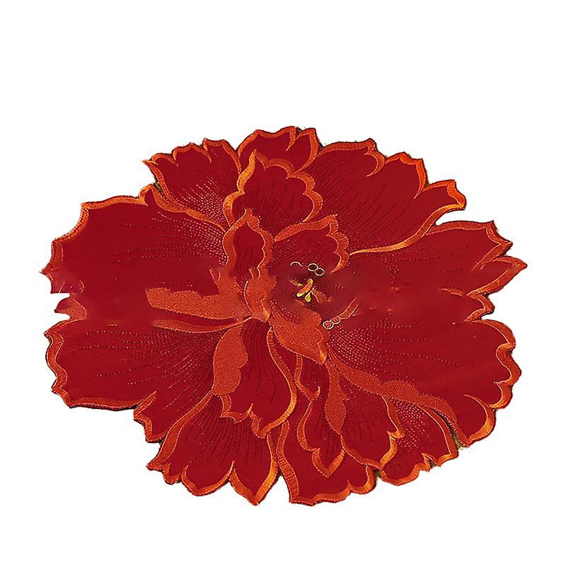 Beautiful Flower Shape Placemat Exquisite Fine Texture Polyester Dinner Mat for Home