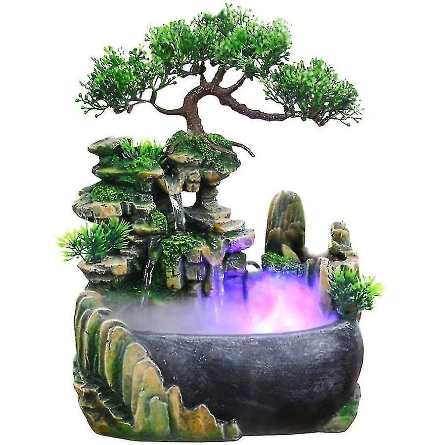 Light Base Indoor Fountain, Led Light, Foggy Desktop Fountain, Suitable For Living Room, Bedroom, Of