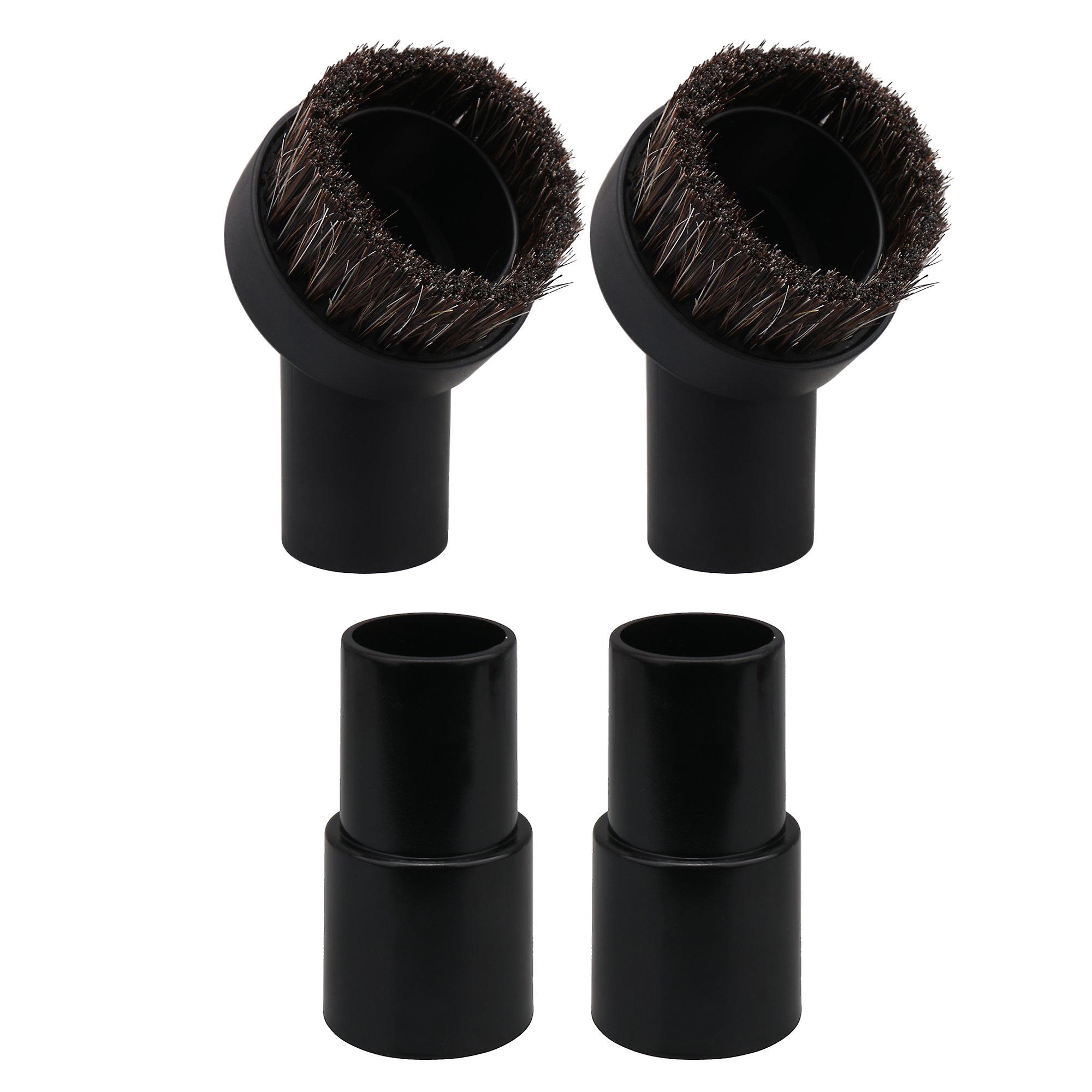 2pcs Hose Adapter & 2pcs Round Dust Brush Tool for 1.25Inch Vacuum Cleaner