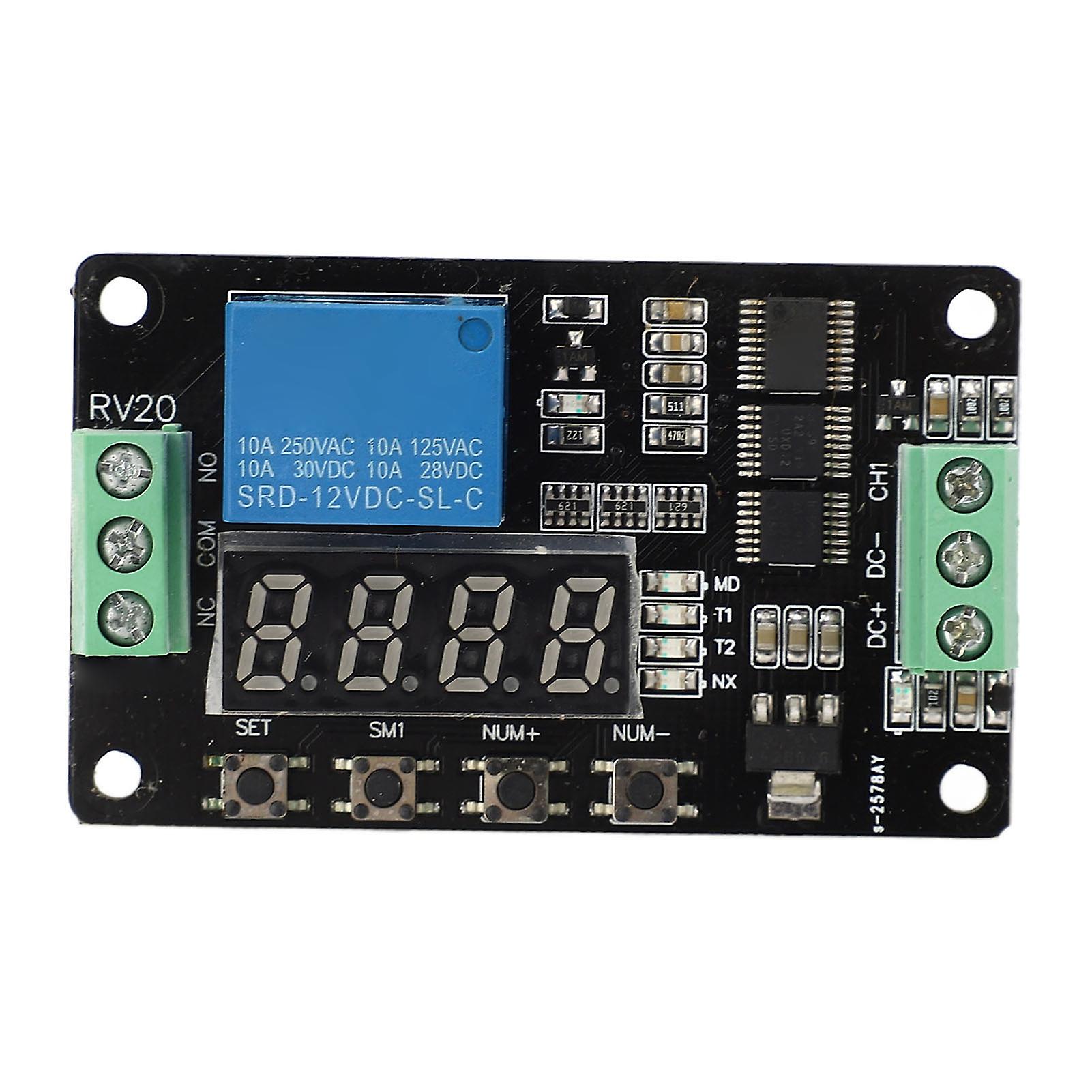 ממסר עיכוב זמן 1 ערוץ DC 12V מתג בקרת טיימר מודול בקר 18 פונקציות מוגדרות מראש