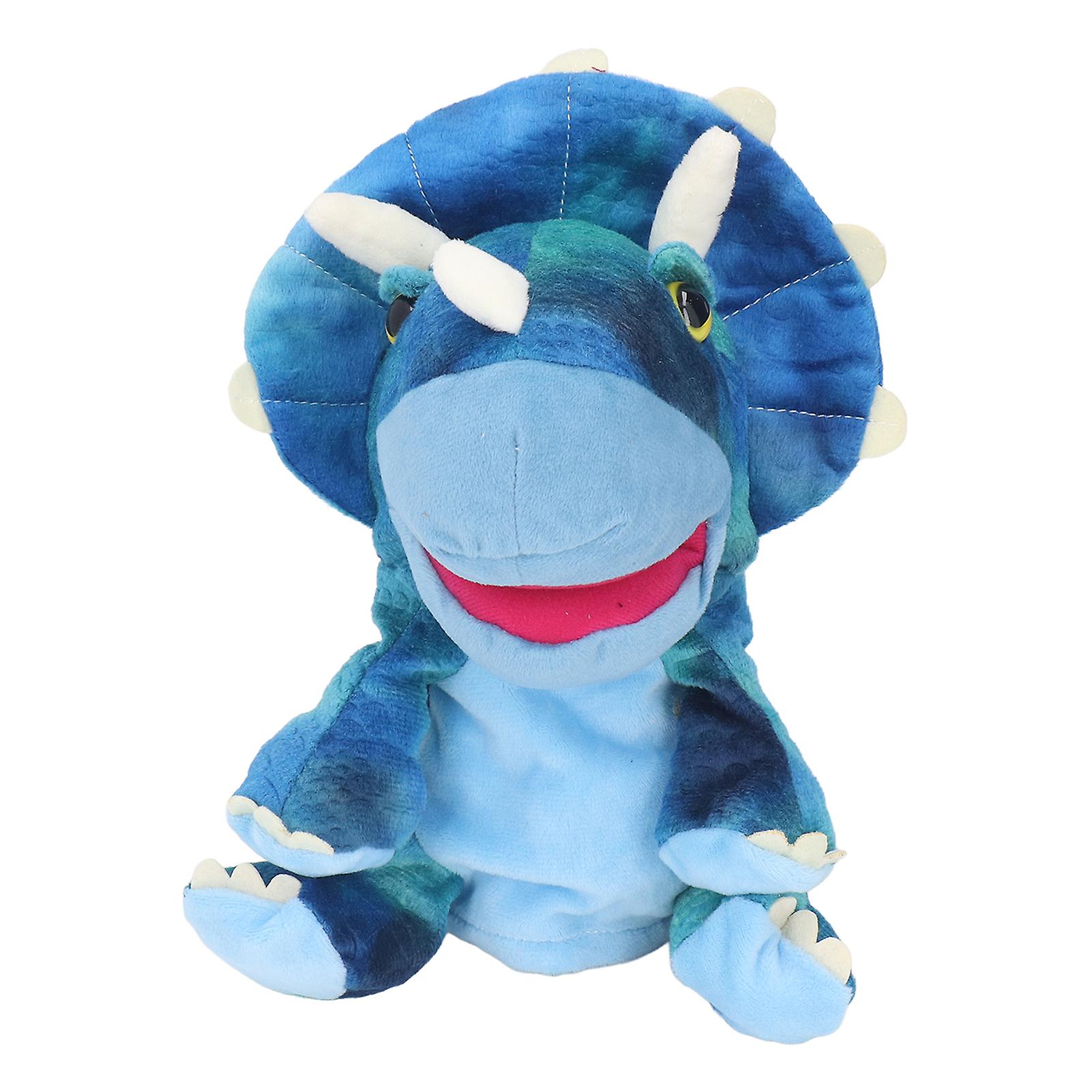 Adorable Blue Plush Hand Puppet with Movable Mouth, 25cm