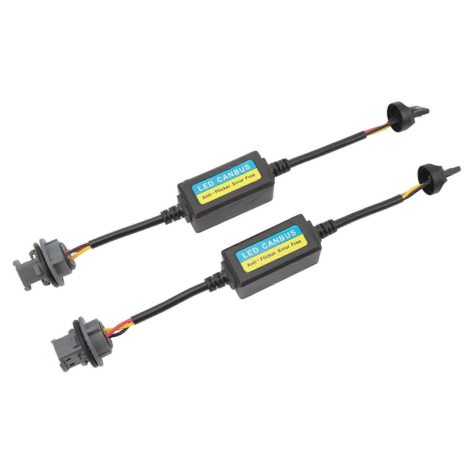 2 Pcs Brake Light Decoder 12V Brake Lamp Anti Flicker Error Canceller Decoder for 7443 T20 Plug Brake Light 