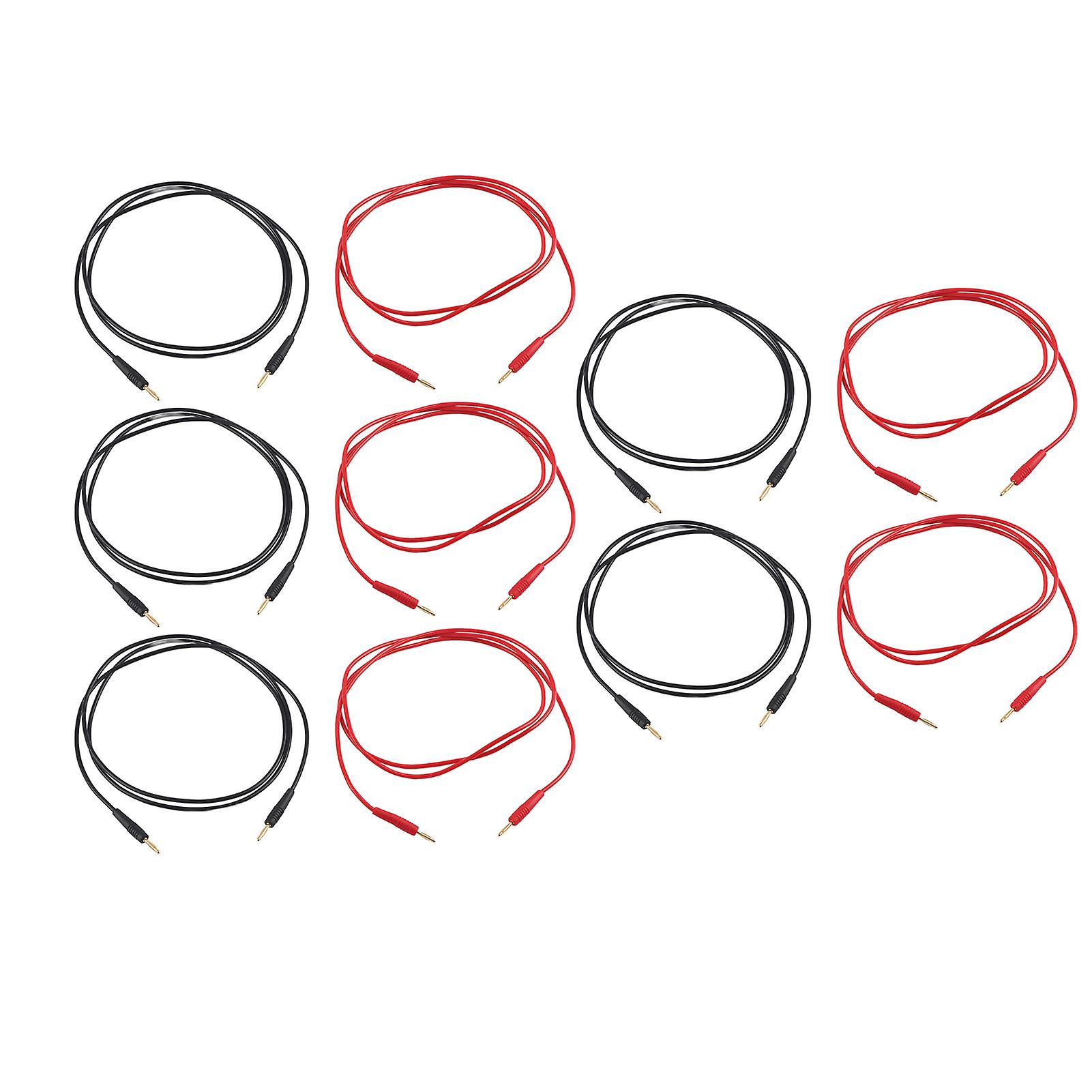 Accessory Kit: 5 Sets 2mm Male to Male Banana Test Leads 30V AC 60V DC 10A