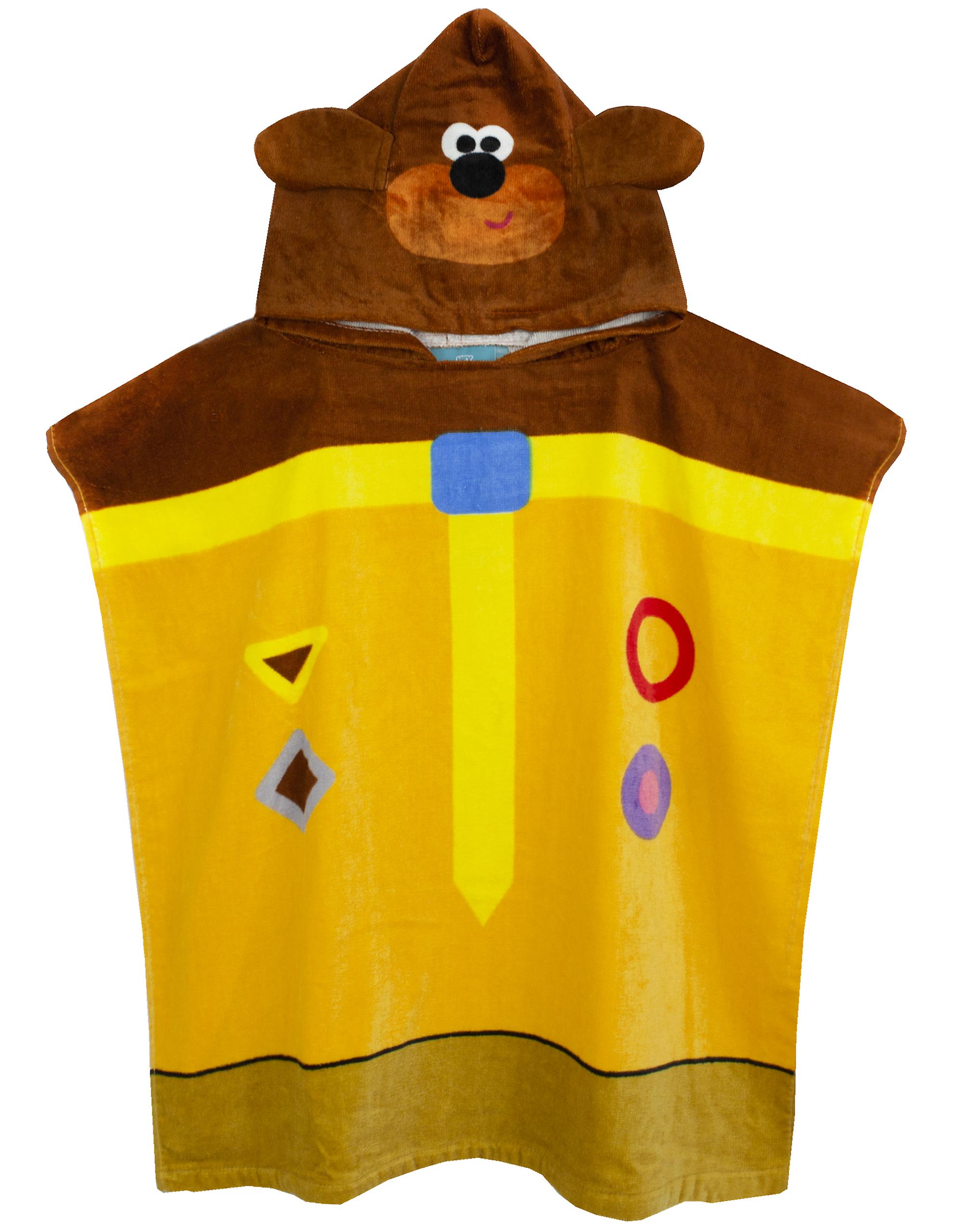 Hey Duggee Boys Poncho Towel Yellow Duggee 3D Novelty - Dress-Up Style - One Size