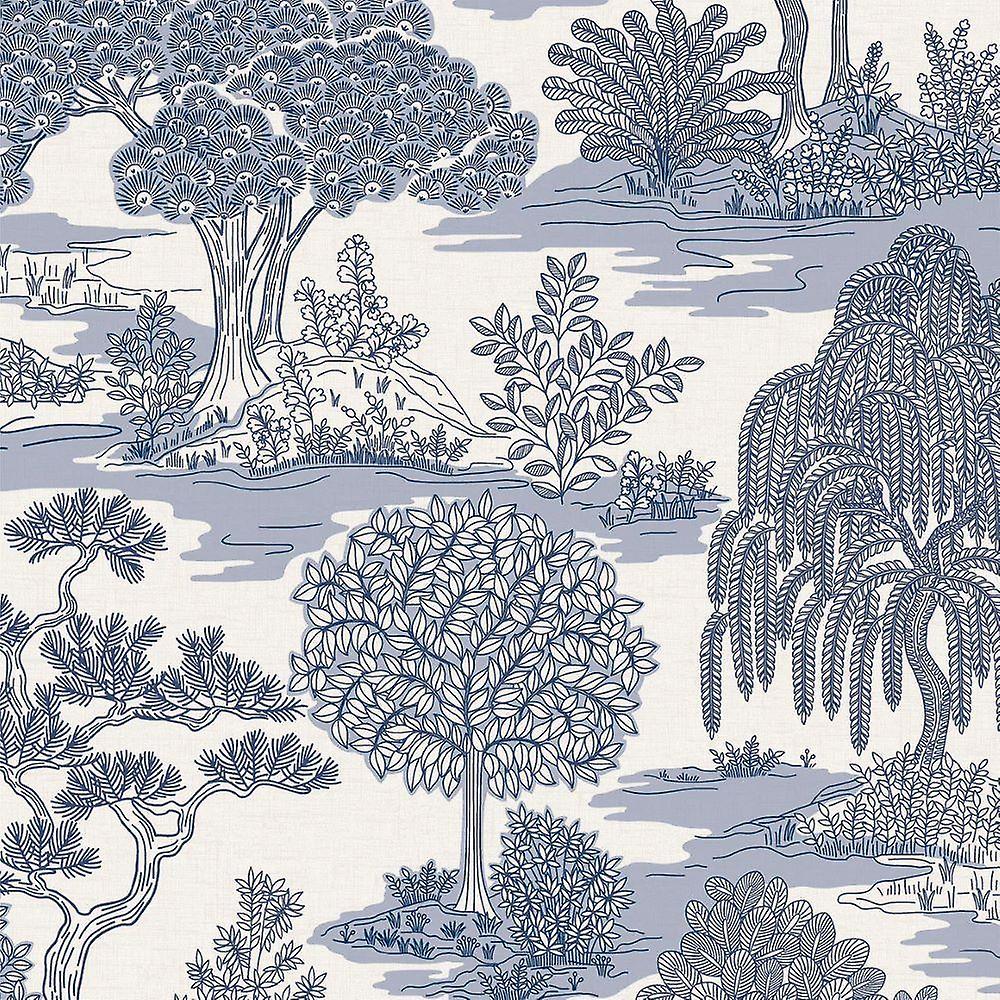 Fine Decor Zen Oriental Blue Wallpaper