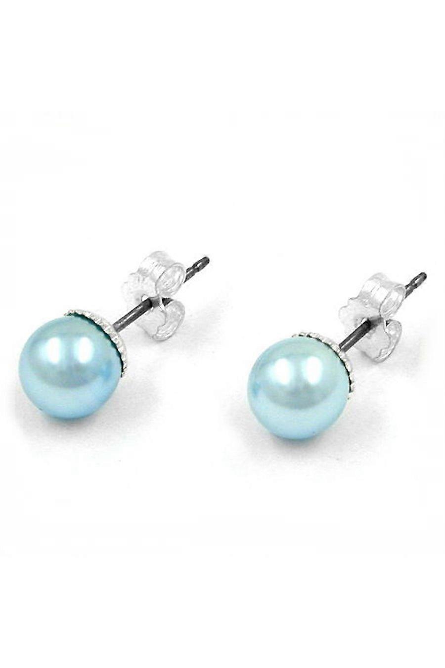 Earrings Bead Light-blue - Gl00862