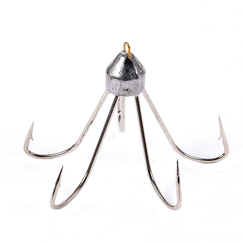 Durable Five Anchor Claw Barbed Fishhooks with Head Fishing Tackle Accessory