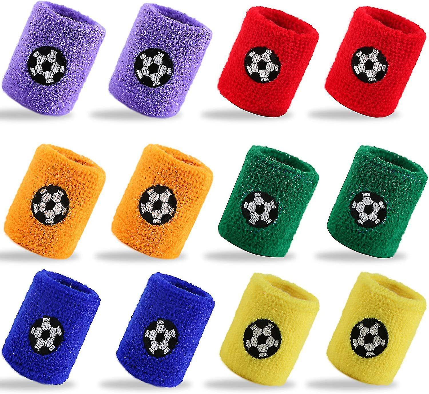 12pcs crianças suor absorção algodão pulseira cinta protetora pulseiras cor mista