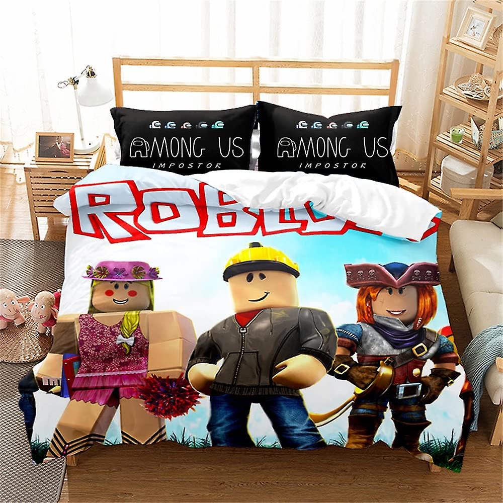 ROBLOX Duvet Cover Set with Matching Pillow Cases 120 Thread Count Guaranteed Quilt Protector Cover Premium Bedding Collection Extra Soft ROBLOX 04)